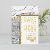 メサ ラブ ロケーター | ウェディング セーブ・ザ・デート 箔招待状 (立ち正面)