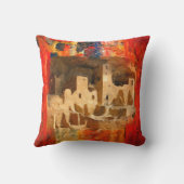 メサVerde Adobeの崖の南西正方形の枕 クッション (裏面)