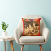 メサVerde Adobeの崖の南西正方形の枕 クッション (椅子)