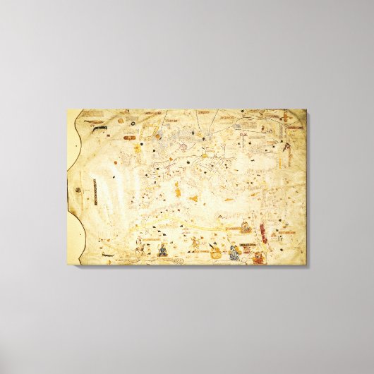 メシアの地図、チャールズ5世の地図 キャンバスプリント (正面)