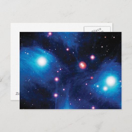 メシエ45プレアデス星団NASA宇宙写真 ポストカード (正面/裏面)