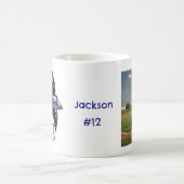 メシパーソナライズされたュ・バン・ベースボール・ママ コーヒーマグカップ (中央)