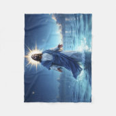 メシヤ・イエスキリストの優雅さと静穏アート フリースブランケット (正面)