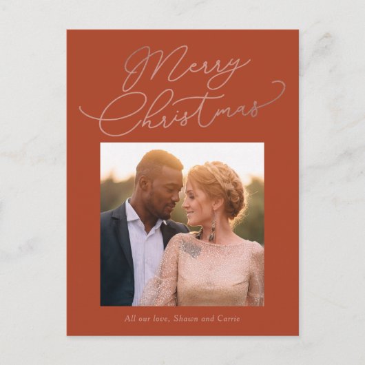 メシンプルッセージ編集可能色の休日はがき シーズンポストカード (正面)