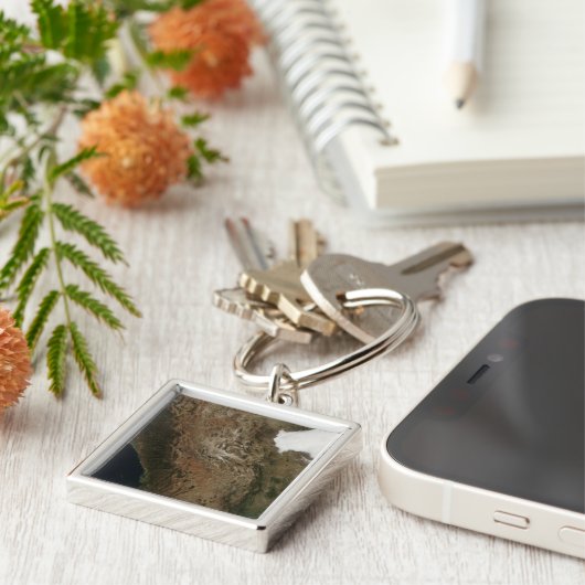 メシ中部の風景の衛星表示 キーホルダー (側面)