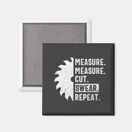 メジャーのカットウェアの繰り返し木おもしろい工 マグネット (正面/裏面)