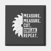 メジャーのカットウェアの繰り返し木おもしろい工 マグネット (正面)