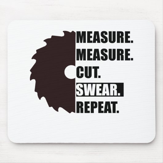 メジャーカットウェアの繰り返し木工大工 マウスパッド (正面)