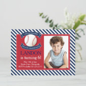 メジャーリーグのおもしろいの野球の誕生日の招待状 招待状 (スタンド正面)