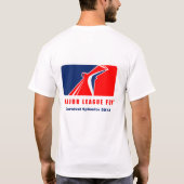 メジャーリーグのおもしろい-前部及び背部プリント Tシャツ (裏面)