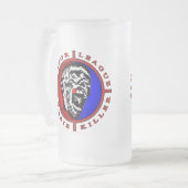 メジャーリーグのゾンビのキラーロゴのマグ フロストグラスビールジョッキ (正面左)