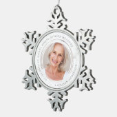 メジャー写真を超え恋しく思た言葉を超えて愛される スノーフレークピューターオーナメント (右)