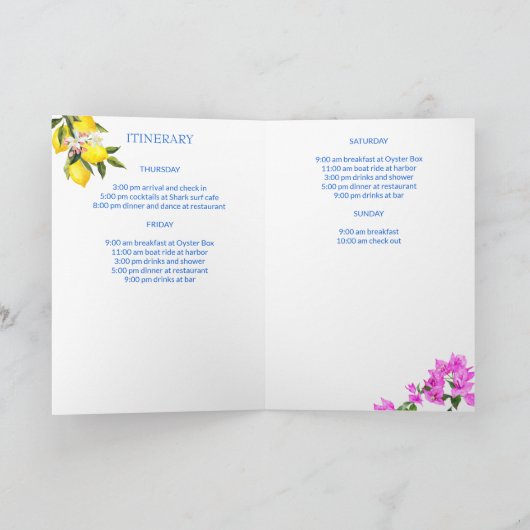 メジ地中海のリカのタイルの誕生日パーティー 招待状 (内部)