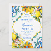 メジ地中海のリカのタイルの誕生日パーティー 招待状 (正面)