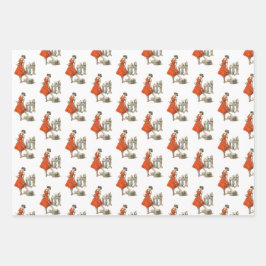 メスのクランパスラッピング紙セット ラッピングペーパーシート