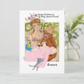メスの友人の動物愛好家のための誕生日 カード (スタンド正面)