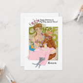 メスの友人の動物愛好家のための誕生日 カード (正面/裏面インサイチュ)