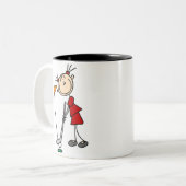 メスの棒の姿のゴルファー ツートーンマグカップ (正面左)