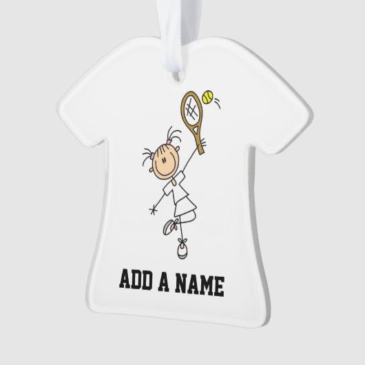 メスの棒の姿のテニス選手 オーナメント (正面)