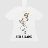 メスの棒の姿のテニス選手 オーナメント (正面)