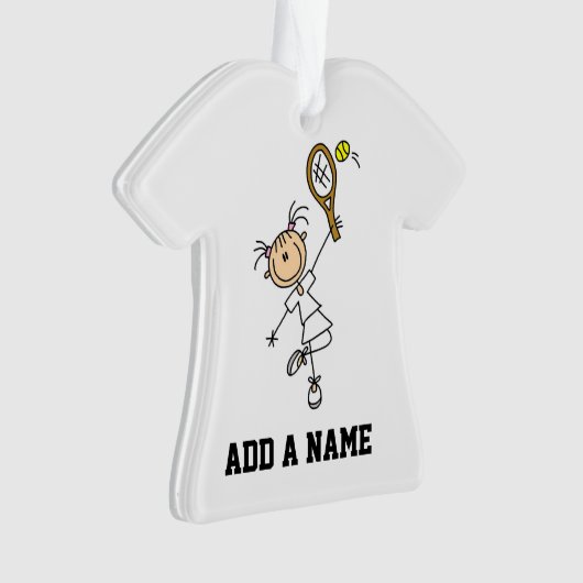 メスの棒の姿のテニス選手 オーナメント (正面)