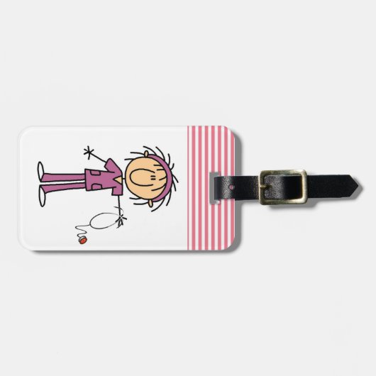 メスの棒の姿のナース ラゲッジタグ (正面横)