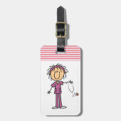 メスの棒の姿のナース ラゲッジタグ (正面縦)