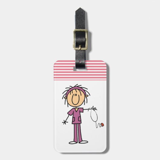 メスの棒の姿のナース ラゲッジタグ (正面縦)