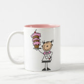 メスの棒の姿のパン屋 ツートーンマグカップ (左)