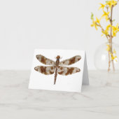 メスの線条細工のスキマーのトンボ カード (黄色い花)