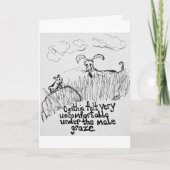 メスの視線が交錯するバレンタイン・ジョーク カード (正面)