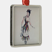メスの道化師のためのデザイン、c.1880を着せて下さい メタルオーナメント (右)