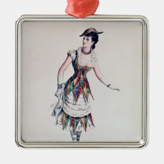 メスの道化師のためのデザイン、c.1880を着せて下さい メタルオーナメント (正面)