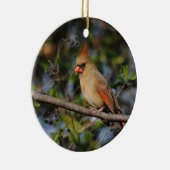 メスの（鳥）ショウジョウコウカンチョウ4 セラミックオーナメント (右)