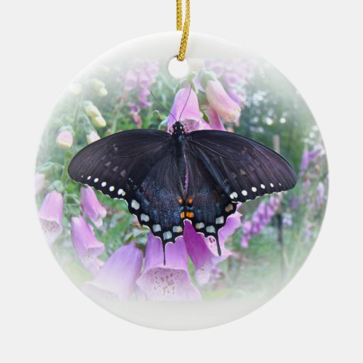 メスのSpicebushのアゲハチョウの蝶 セラミックオーナメント (正面)