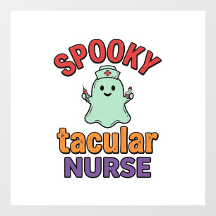 メスを持ったゾンビ看護師 ハロウィン ヴィンテージ ベクター Tシャツ デザイン ウィンドウサイン