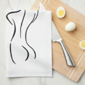 メスアートイラストレーションサンダー_コーブ キッチンタオル (四つ折り)