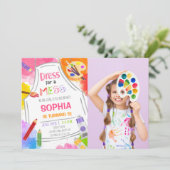 メスアート用のドレス誕生日写真 招待状 (スタンド正面)