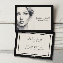 メスイラストレーションポートレート水彩 名刺