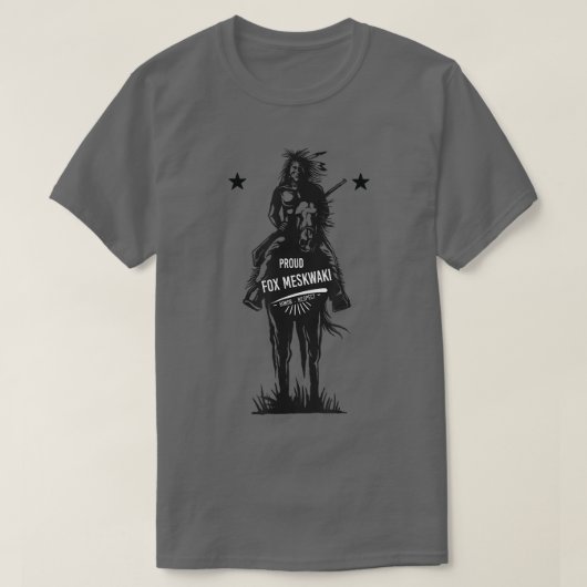 メスカキ族アメリカ人インド族戦士誇りを持ったのオン Tシャツ (デザイン正面)