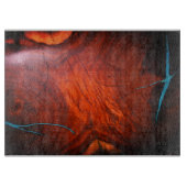 メスキート木材ルックターコイズ象形切削板 カッティングボード (正面)