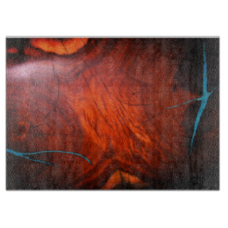 メスキート木材ルックターコイズ象形切削板 カッティングボード