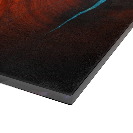 メスキート木材ルックターコイズ象形切削板 カッティングボード (角)