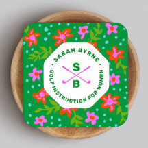 メスゴルフインストラクターゴルフプロフローラモノグラムSq