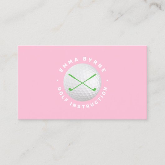 メスゴルフインストラクタープロピンククロッシングクラブブシ 名刺 (正面)