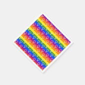 メスシンボルのレインボーパターン スタンダードカクテルナプキン (角)