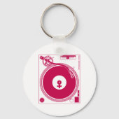 メスシンボルターンテーブルデッキ – DJディスクジョッキー キーホルダー (正面)