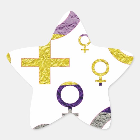 メスシンボルパターン 星シール (正面)