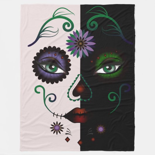 メススカル毛布 – メスファンタジーキャラクター フリースブランケット (正面)
