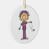 メススティックフィギュアナース セラミックオーナメント (右)